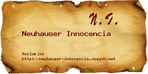 Neuhauser Innocencia névjegykártya